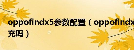 oppofindx5参数配置（oppofindx5能用慢充吗）