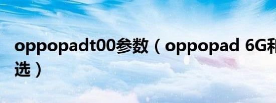 oppopadt00参数（oppopad 6G和8G怎么选）