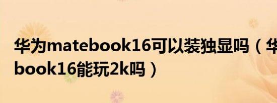 华为matebook16可以装独显吗（华为matebook16能玩2k吗）