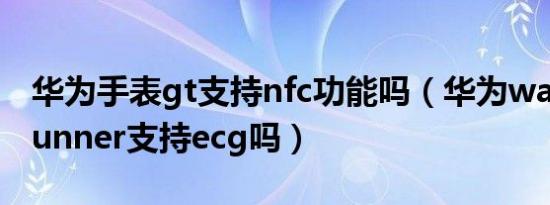 华为手表gt支持nfc功能吗（华为watch gt runner支持ecg吗）