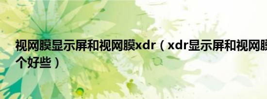 视网膜显示屏和视网膜xdr（xdr显示屏和视网膜显示屏哪个好些）