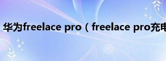 华为freelace pro（freelace pro充电多久）