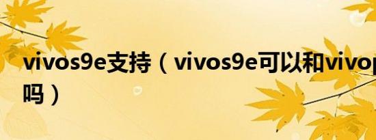 vivos9e支持（vivos9e可以和vivopad互联吗）