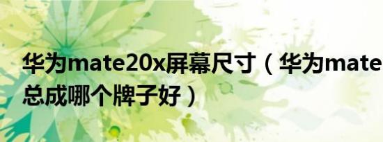 华为mate20x屏幕尺寸（华为mate20x屏幕总成哪个牌子好）