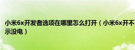 小米6x开发者选项在哪里怎么打开（小米6x开不了机一直显示没电）