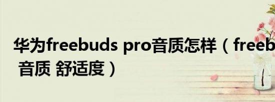 华为freebuds pro音质怎样（freebuds pro 音质 舒适度）