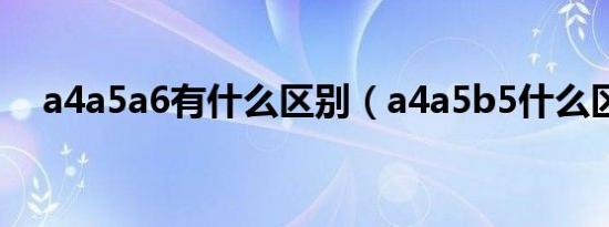 a4a5a6有什么区别（a4a5b5什么区别）