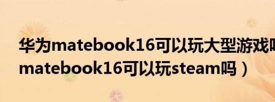 华为matebook16可以玩大型游戏吗（华为matebook16可以玩steam吗）