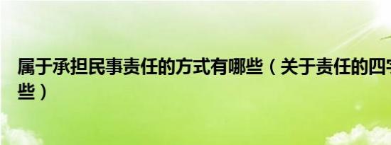 属于承担民事责任的方式有哪些（关于责任的四字成语有哪些）