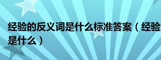 经验的反义词是什么标准答案（经验的反义词是什么）