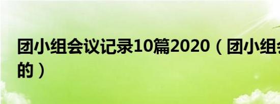 团小组会议记录10篇2020（团小组会议的目的）