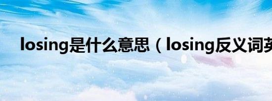 losing是什么意思（losing反义词英文）