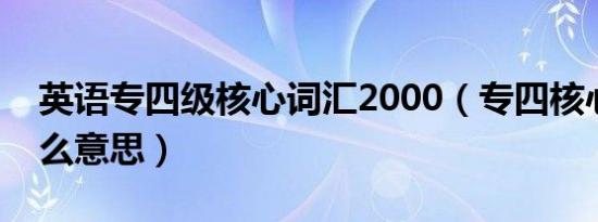 英语专四级核心词汇2000（专四核心词汇什么意思）