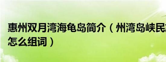 惠州双月湾海龟岛简介（州湾岛峡民族谊齐奋怎么组词）