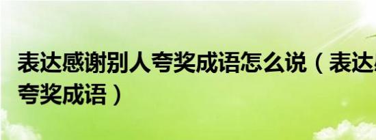 表达感谢别人夸奖成语怎么说（表达感谢别人夸奖成语）