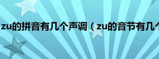 zu的拼音有几个声调（zu的音节有几个声调）