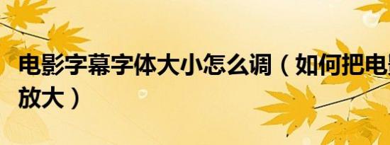 电影字幕字体大小怎么调（如何把电影的字幕放大）