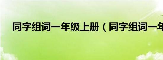 同字组词一年级上册（同字组词一年级）