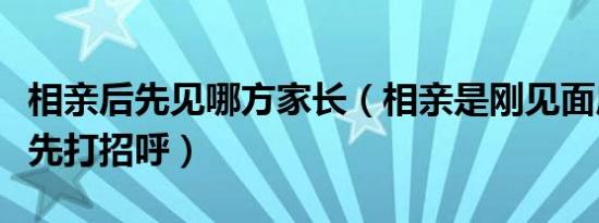 相亲后先见哪方家长（相亲是刚见面应该有谁先打招呼）