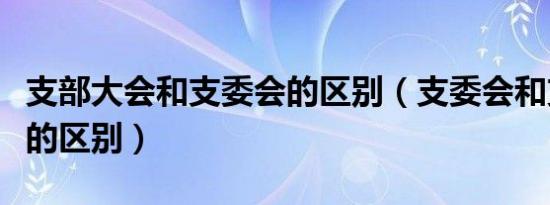 支部大会和支委会的区别（支委会和支部大会的区别）