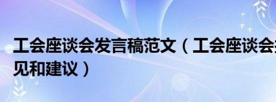 工会座谈会发言稿范文（工会座谈会接地气意见和建议）