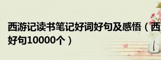 西游记读书笔记好词好句及感悟（西游记好词好句10000个）