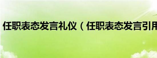 任职表态发言礼仪（任职表态发言引用古文）