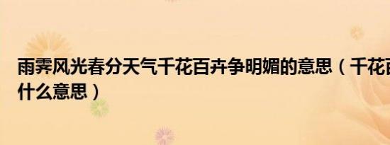 雨霁风光春分天气千花百卉争明媚的意思（千花百卉争明媚什么意思）