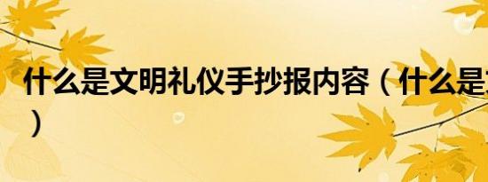 什么是文明礼仪手抄报内容（什么是文明礼仪）