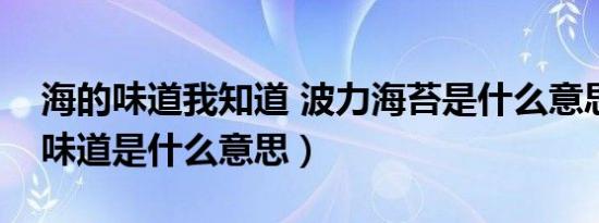 海的味道我知道 波力海苔是什么意思（尝试味道是什么意思）