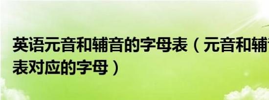 英语元音和辅音的字母表（元音和辅音的口诀表对应的字母）