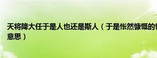 天将降大任于是人也还是斯人（于是怅然慷慨的怅然是什么意思）