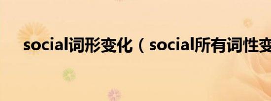 social词形变化（social所有词性变化）