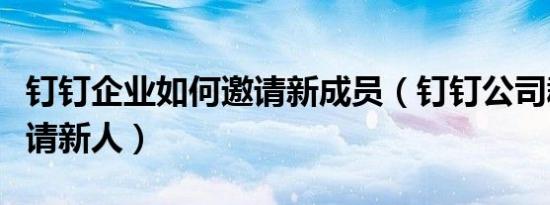 钉钉企业如何邀请新成员（钉钉公司群如何邀请新人）