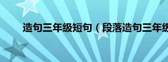 造句三年级短句（段落造句三年级）