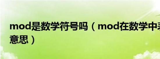 mod是数学符号吗（mod在数学中表示什么意思）