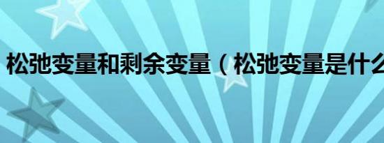 松弛变量和剩余变量（松弛变量是什么意思）