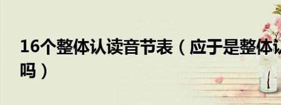 16个整体认读音节表（应于是整体认读音节吗）