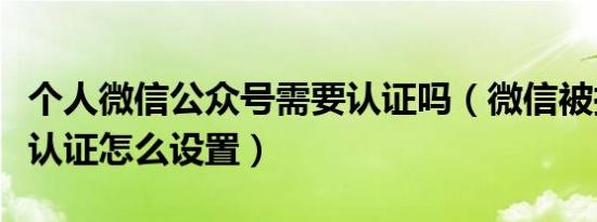 个人微信公众号需要认证吗（微信被拉群需要认证怎么设置）