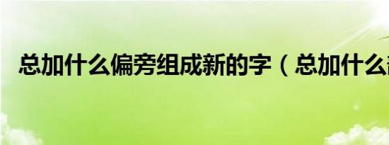 总加什么偏旁组成新的字（总加什么部首）