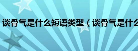 谈骨气是什么短语类型（谈骨气是什么短语）