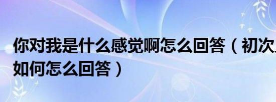 你对我是什么感觉啊怎么回答（初次见面感觉如何怎么回答）