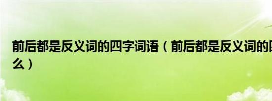 前后都是反义词的四字词语（前后都是反义词的四字词是什么）