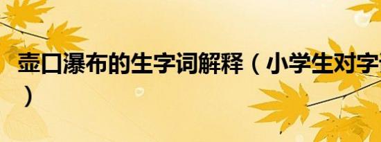 壶口瀑布的生字词解释（小学生对字词的体会）