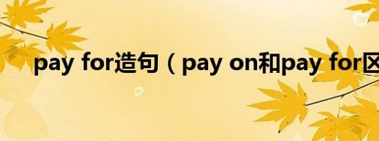 pay for造句（pay on和pay for区别）