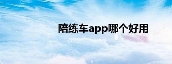 陪练车app哪个好用