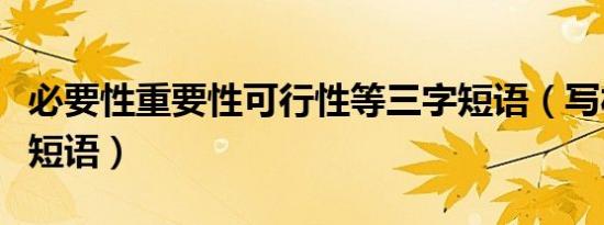 必要性重要性可行性等三字短语（写材料三字短语）