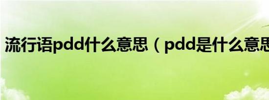 流行语pdd什么意思（pdd是什么意思抖音）