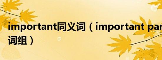 important同义词（important part 的同义词组）