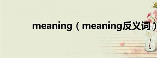 meaning（meaning反义词）